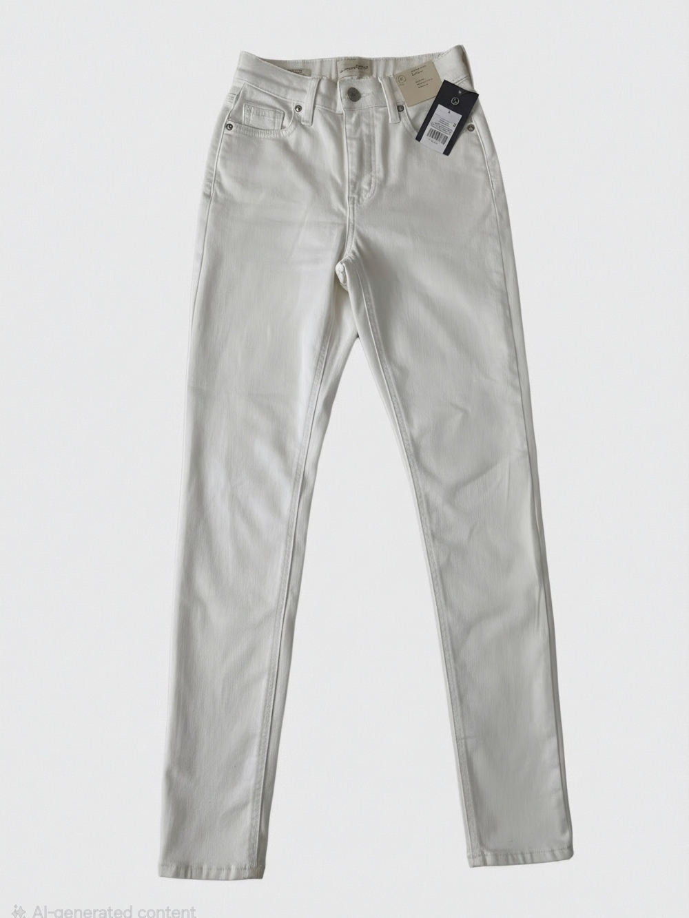 High-Rise White Junior Denim, Size 0
